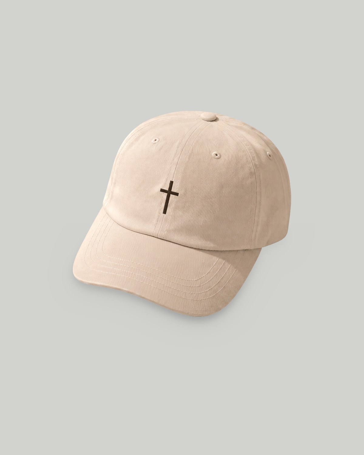 The Cross Cap on a wood bench, daylight
